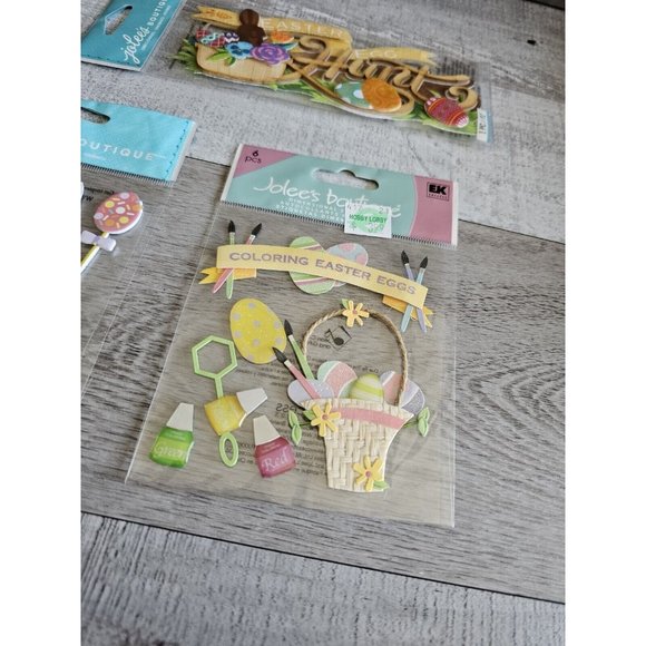 Sticker Lot Easter Basket Bunny Eggs Spring Scrapbooking 3D Stickers RARE #56 - Picture 5 of 10